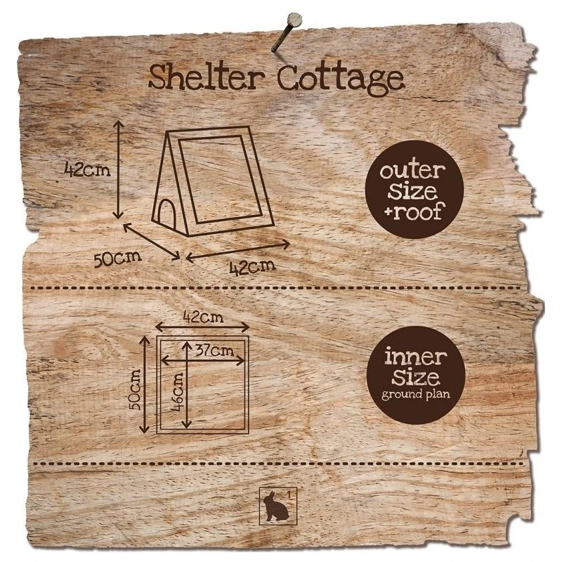 WoodLand Abri Cottage Blanc 50x42x42cm - Duvo+ – Image 2