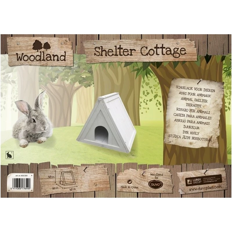 WoodLand Abri Cottage Blanc 50x42x42cm - Duvo+ – Image 3