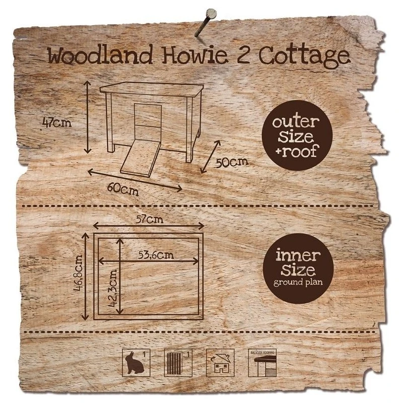WoodLand Clapier Howie 2 Cottage 60x50x47cm - Duvo+ â Image 2